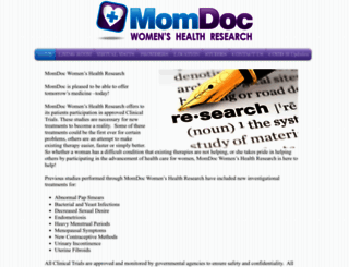 momdocwomenshealthresearch.com screenshot