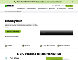 moneyhub.hrblock.com.au screenshot