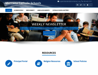 montanacatholicschools.org screenshot