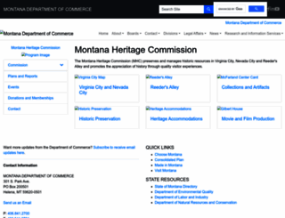 montanaheritagecommission.mt.gov screenshot