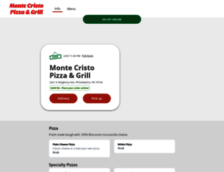 montecristopizzagrill.com screenshot
