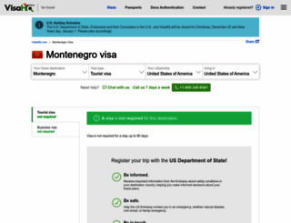 montenegro.visahq.com screenshot