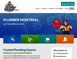 montreal5starplumbing.com screenshot