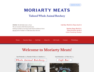 moriartymeats.com screenshot
