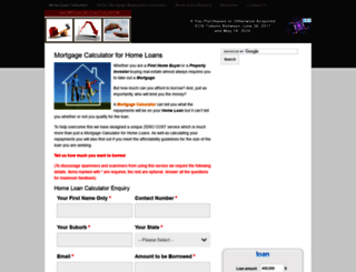 mortgagecalculatorforhomeloans.com.au screenshot