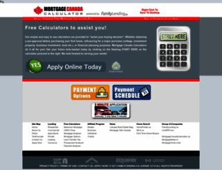 mortgagecanadacalculator.com screenshot