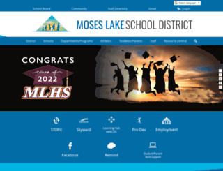 moseslakeschools.org screenshot