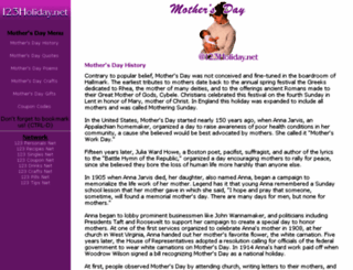 mothers-day.123holiday.net screenshot