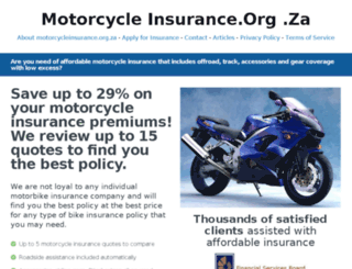motorcycleinsurance.org.za screenshot