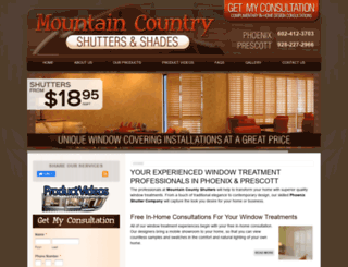 mountaincountryshutters.com screenshot