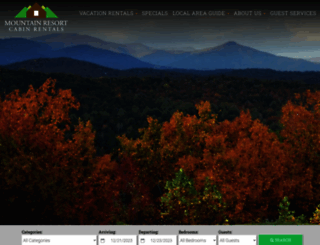 mountainresortcabinrentals.com screenshot