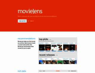 movielens.org screenshot