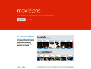 movielens.umn.edu screenshot