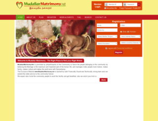 mudaliarmatrimony.net screenshot