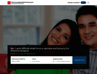 munnurukapumatrimony.com screenshot