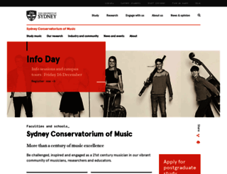 music.sydney.edu.au screenshot