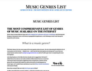 musicgenreslist.com screenshot
