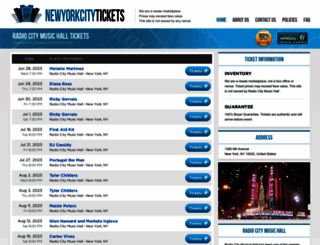 musichall-ny.com screenshot