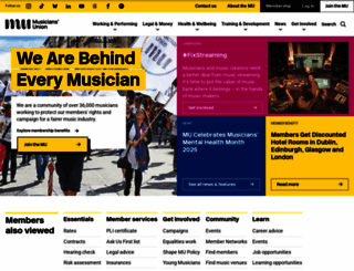 musiciansunion.org.uk screenshot