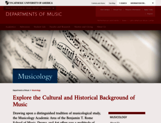 musicology.cua.edu screenshot