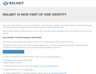 my.balabit.com screenshot