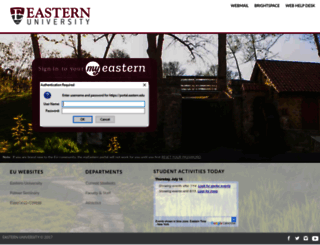 my.eastern.edu screenshot