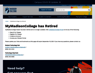 my.madisoncollege.edu screenshot
