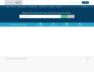 my.simplehost.com screenshot