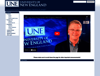 my.une.edu screenshot