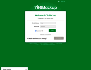 my.yesbackup.com screenshot