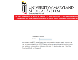 myaccess.umms.org screenshot