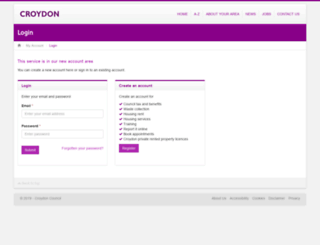 myaccount.croydon.gov.uk screenshot