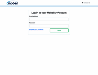 myaccount.mobal.com screenshot