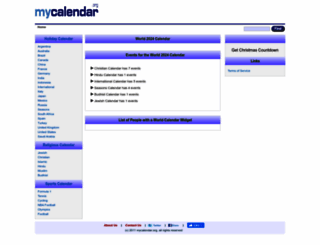 mycalendar.org screenshot