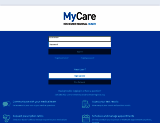 mycare.rochestergeneral.org screenshot