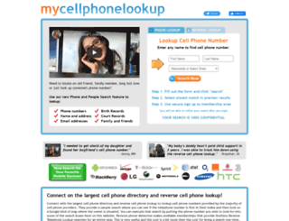 mycellphonelookup.com screenshot