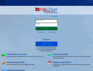 mychart.centracare.com screenshot