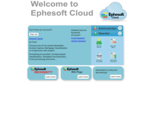 mycloud.ephesoft.com screenshot