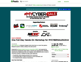 mycybersales2016handsonworkshop.peatix.com screenshot