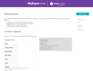 myexpoleads.expologic.com screenshot