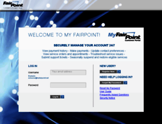 myfairpoint.com screenshot