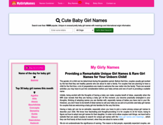 mygirlynames.com screenshot