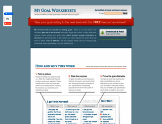 mygoalworksheets.com screenshot