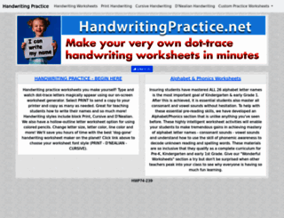 myhandwritingworksheets.com screenshot