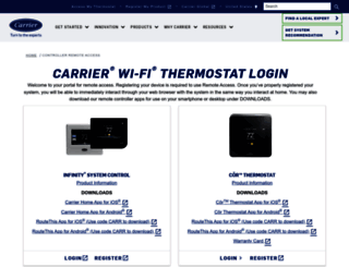 myhome.carrier.com screenshot