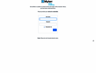 mylan.service-now.com screenshot