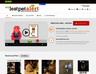 mylostpetalert.com screenshot