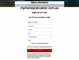 mymoneycalculator.com.au screenshot