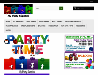 mypartysupplies.co.za screenshot