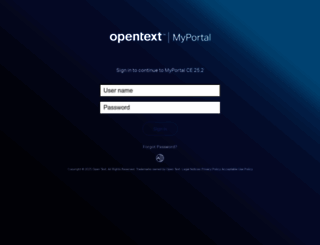 myportal.opentext.com screenshot